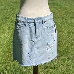 NWT 1. State denim reef wash destressed skirt 8